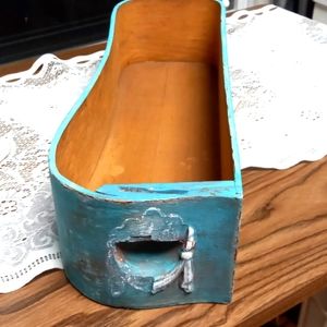 Vintage wood sewing drawer